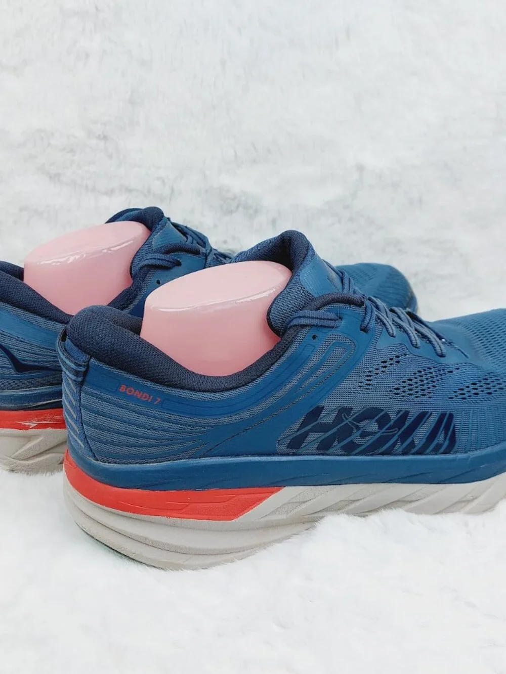 Hoka One One Bondi 7 Men's Real Teal Outer Space Lace-Up Running Shoes Size 12